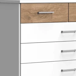 Kommode in Weiß & Eiche Nachbildung - Calassina