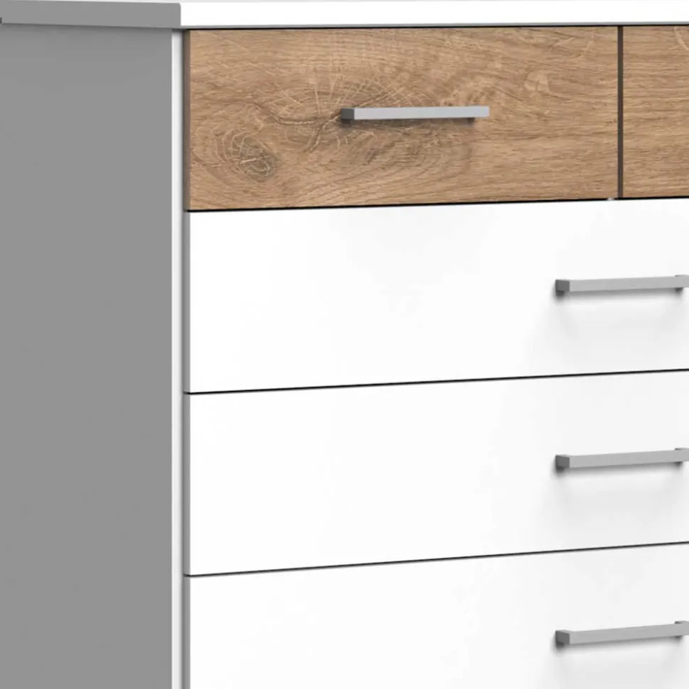 Kommode in Weiß & Eiche Nachbildung - Calassina