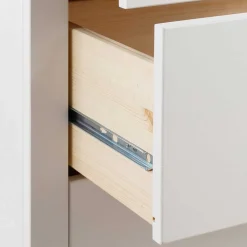 Kommode mit 5 Schubladen in Weiß & Kirschbaum - Vendirai