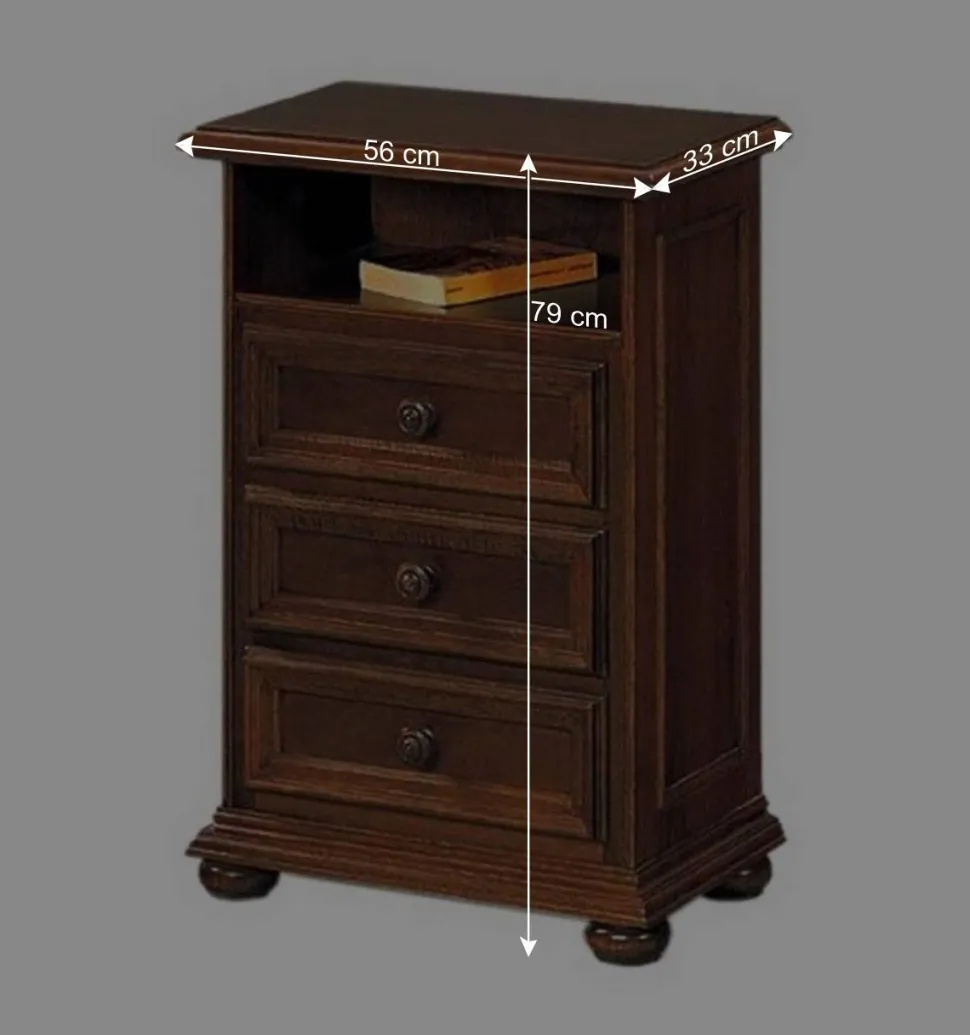 Kommode mit drei Schubladen und Fach - Manicos