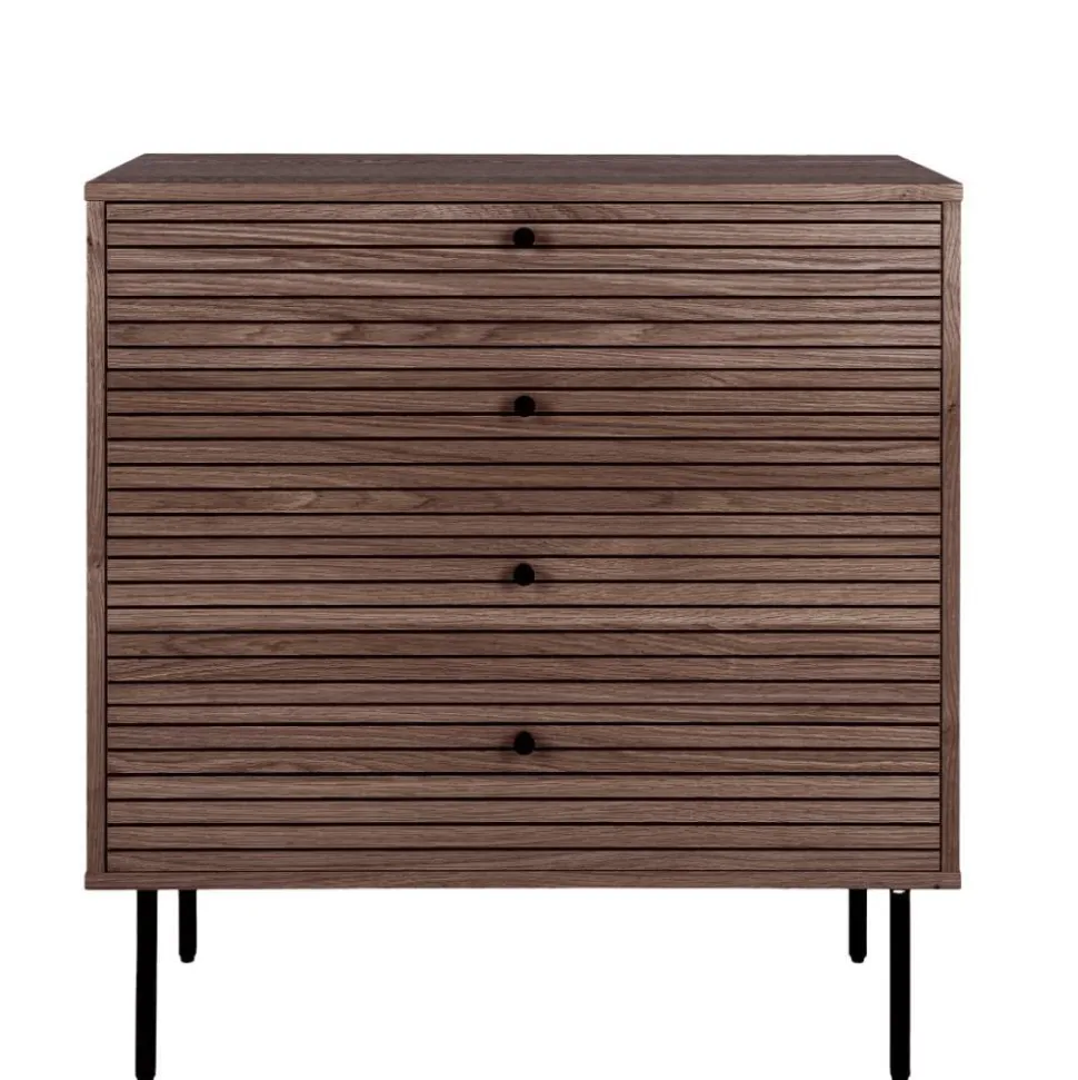 Kommode mit dunklem Furnier in Braun - Wega