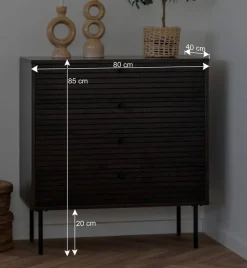 Kommode mit dunklem Furnier in Braun - Wega