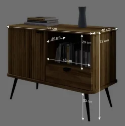 Kommode mit Fach & Tür & Schublade - Casarius