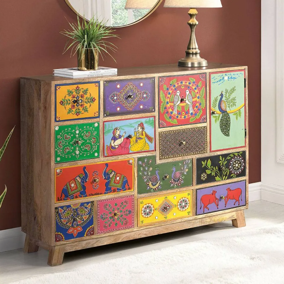 Kommode mit farbenfrohen Orient Motiven - Precio