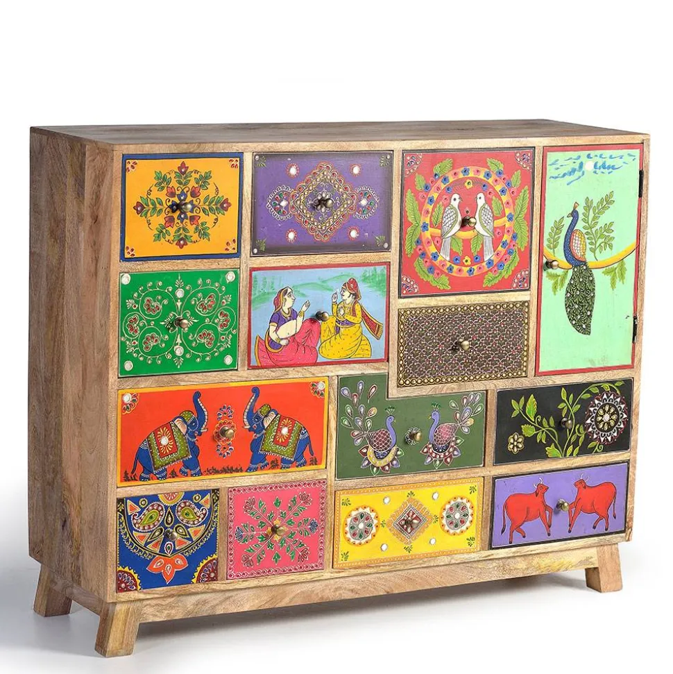 Kommode mit farbenfrohen Orient Motiven - Precio