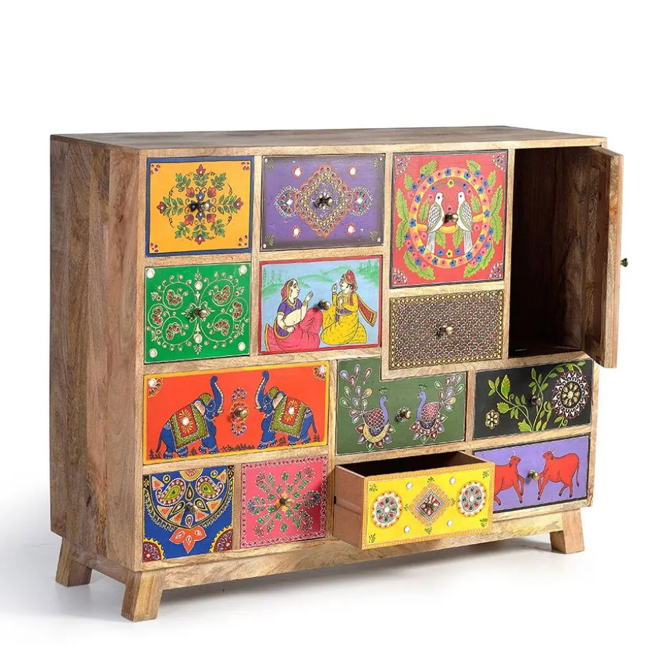 Kommode mit farbenfrohen Orient Motiven - Precio