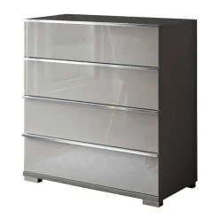 Kommode mit Glasfront in Hellgrau - Korcula