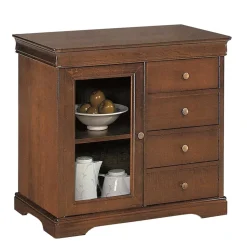 Kommode mit Glastür und vier Schubladen - Lemerzi