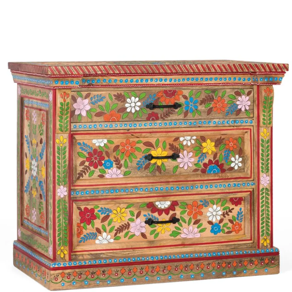 Kommode mit Mustern Blumen und Pfau - Hectos