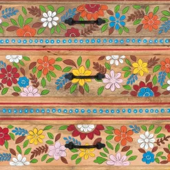 Kommode mit Mustern Blumen und Pfau - Hectos