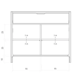 Kommode mit Schublade und zwei Türen - Lana