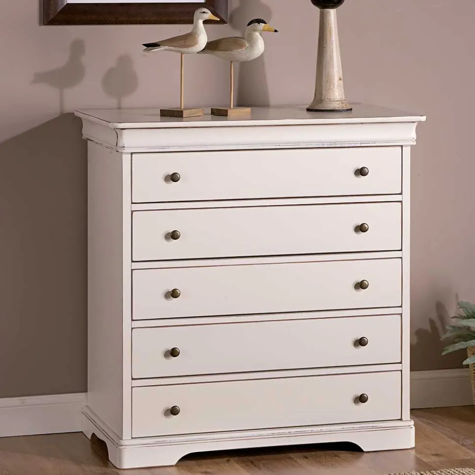 Kommode mit sechs Schubladen in Weiß - Zarinas