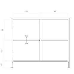 Kommode mit Tür und zwei offenen Fächern - Lana