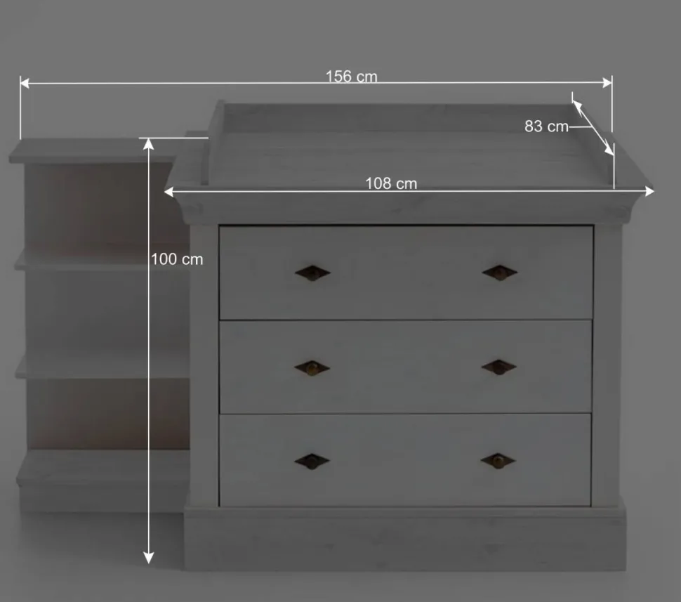 Kommode oder Wickelkommode Landhaus - Satumare