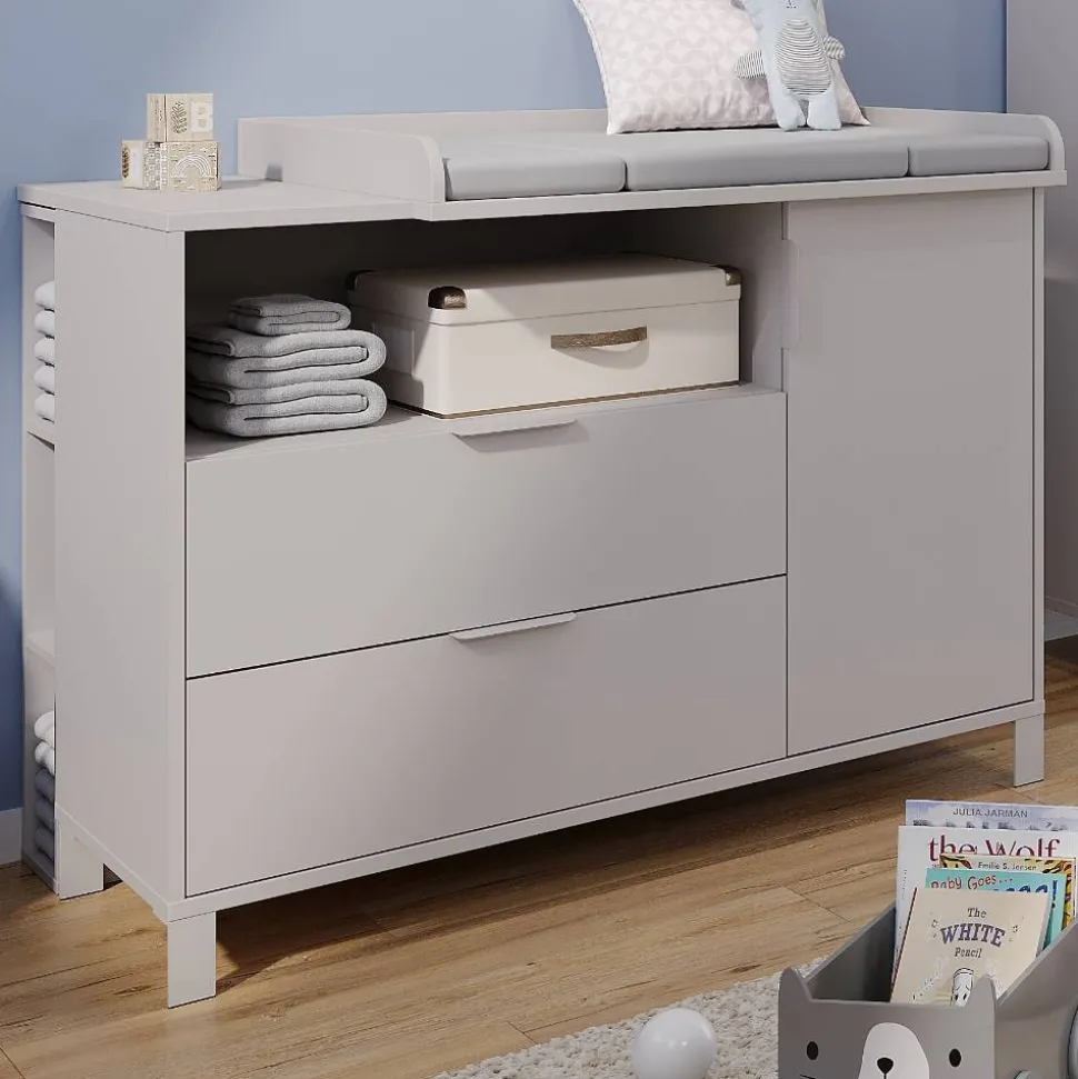 Kommode Wickelkommode in Hellgrau - Afilon