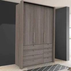 Kompakt Kleiderschrank in Holzoptik Eiche dunkel - Crenba