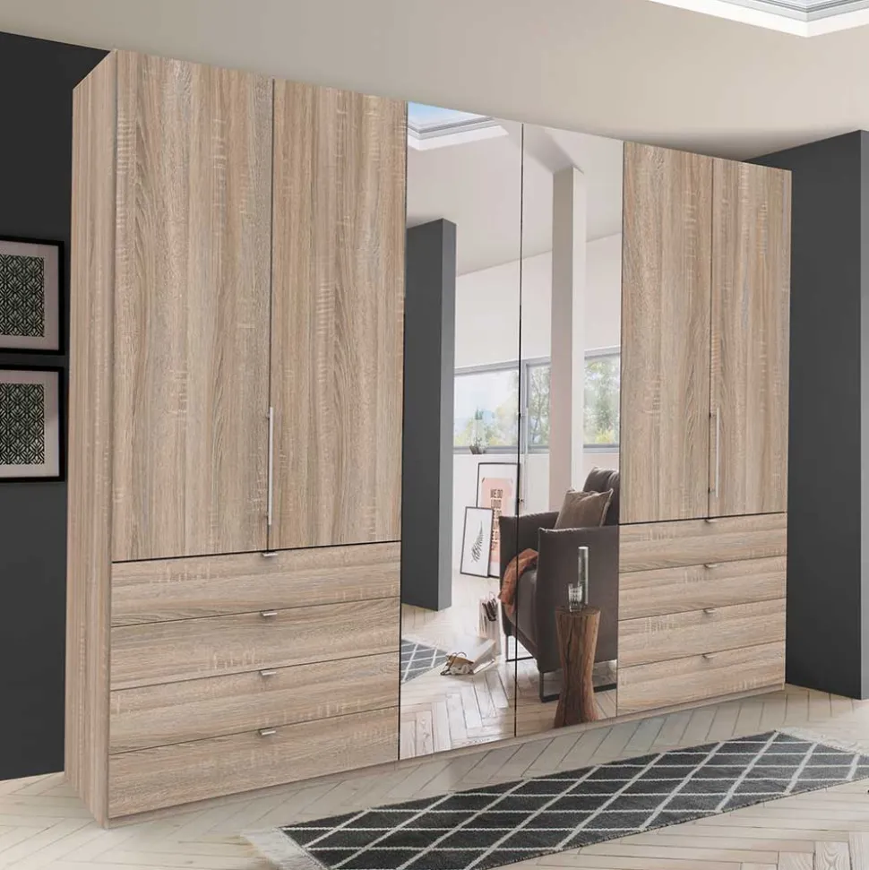 Kompakt Kleiderschrank mit Spiegel mittig - Zayun