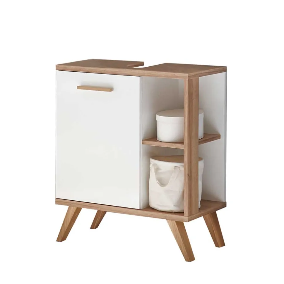 Kompakte Badmöbel im Skandi Design - Timur (dreiteilig)