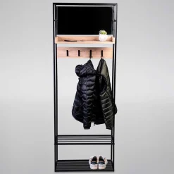 Kompakte Garderobe aus MDF & Glas & Metall - Sayetta