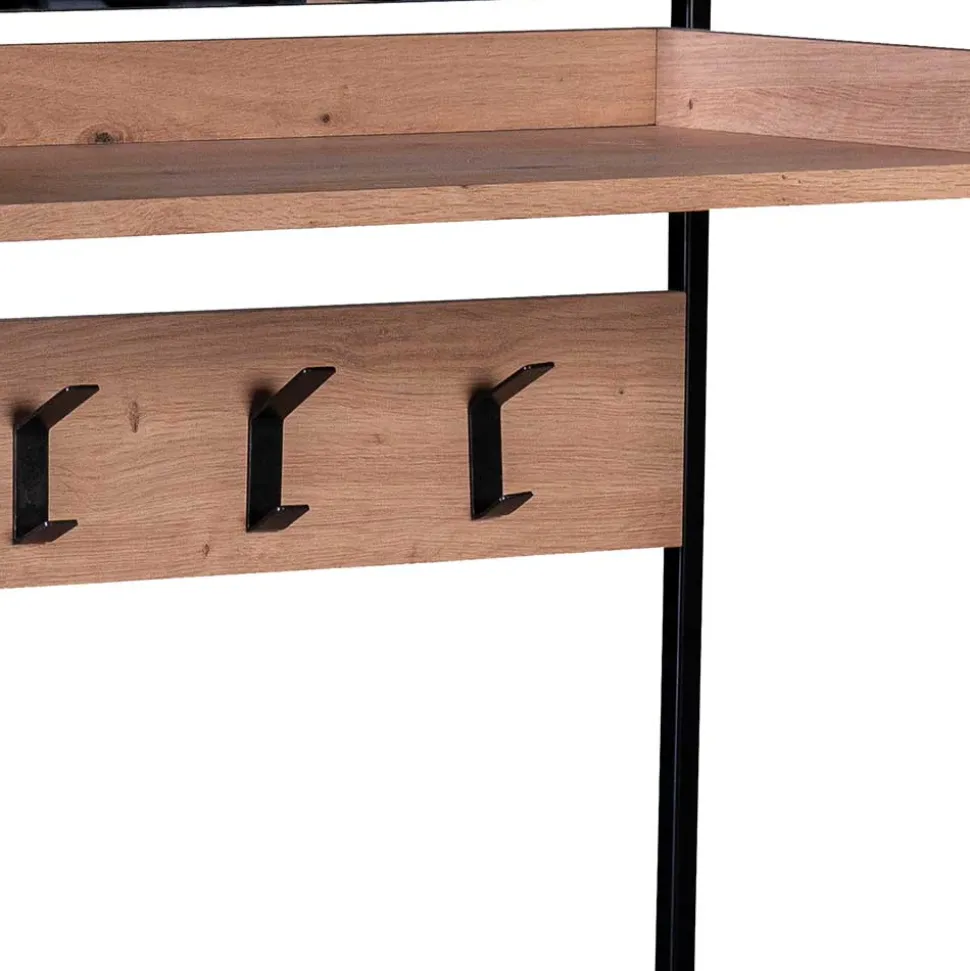 Kompakte Garderobe aus MDF & Glas & Metall - Sayetta