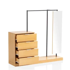 Kompakte Standgarderobe mit Spiegel - Jannick