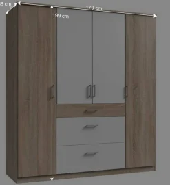 Kompakter Kleiderschrank 179 cm breit - Coros