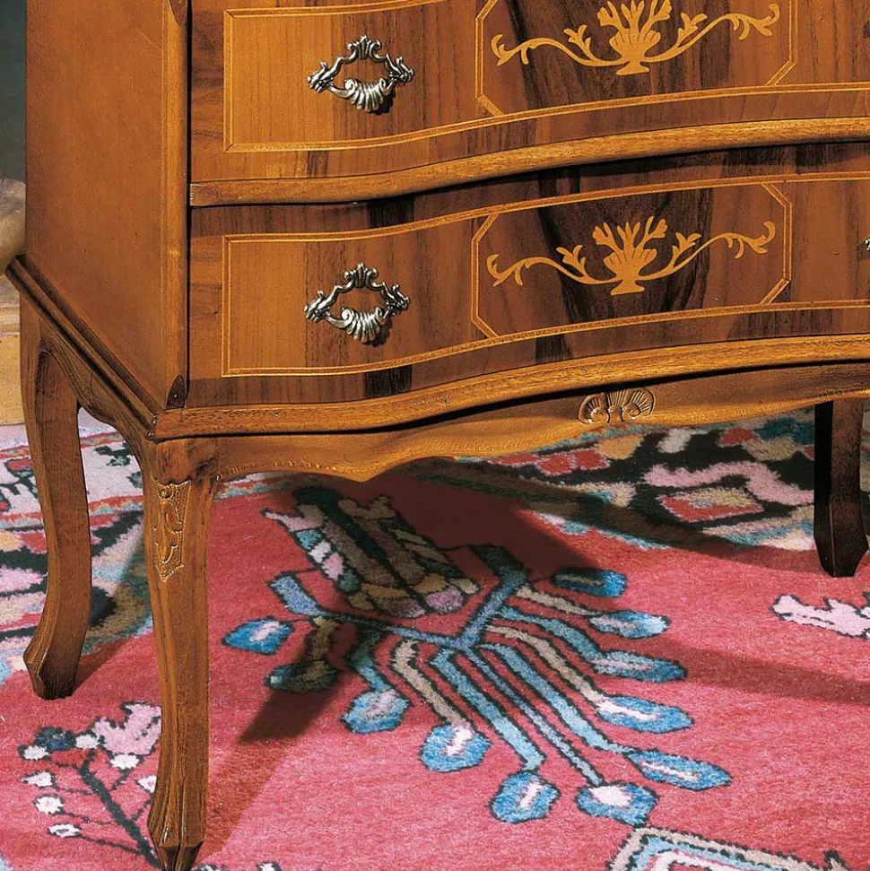 Kompakter Schreibsekretär in Nussbaum Agosto im Barockstil