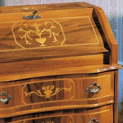 Kompakter Schreibsekretär in Nussbaum Agosto im Barockstil