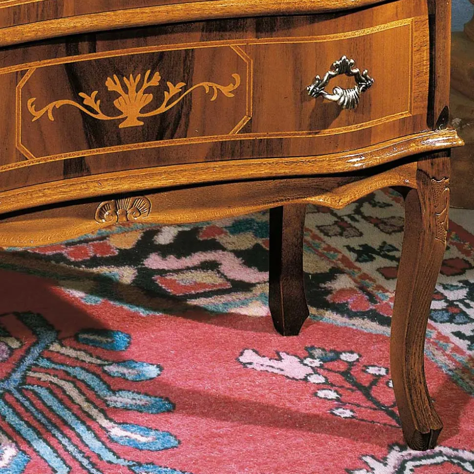 Kompakter Schreibsekretär in Nussbaum Agosto im Barockstil