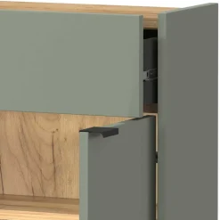 Kompaktes Dielenmöbel Set in Graugrün - Point (dreiteilig)