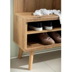 Kompakt-Garderobe in Eiche Optik und Graugrün - Oliva