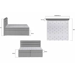 Komplett Polsterbett in Schwarzbraun - Prabhaa