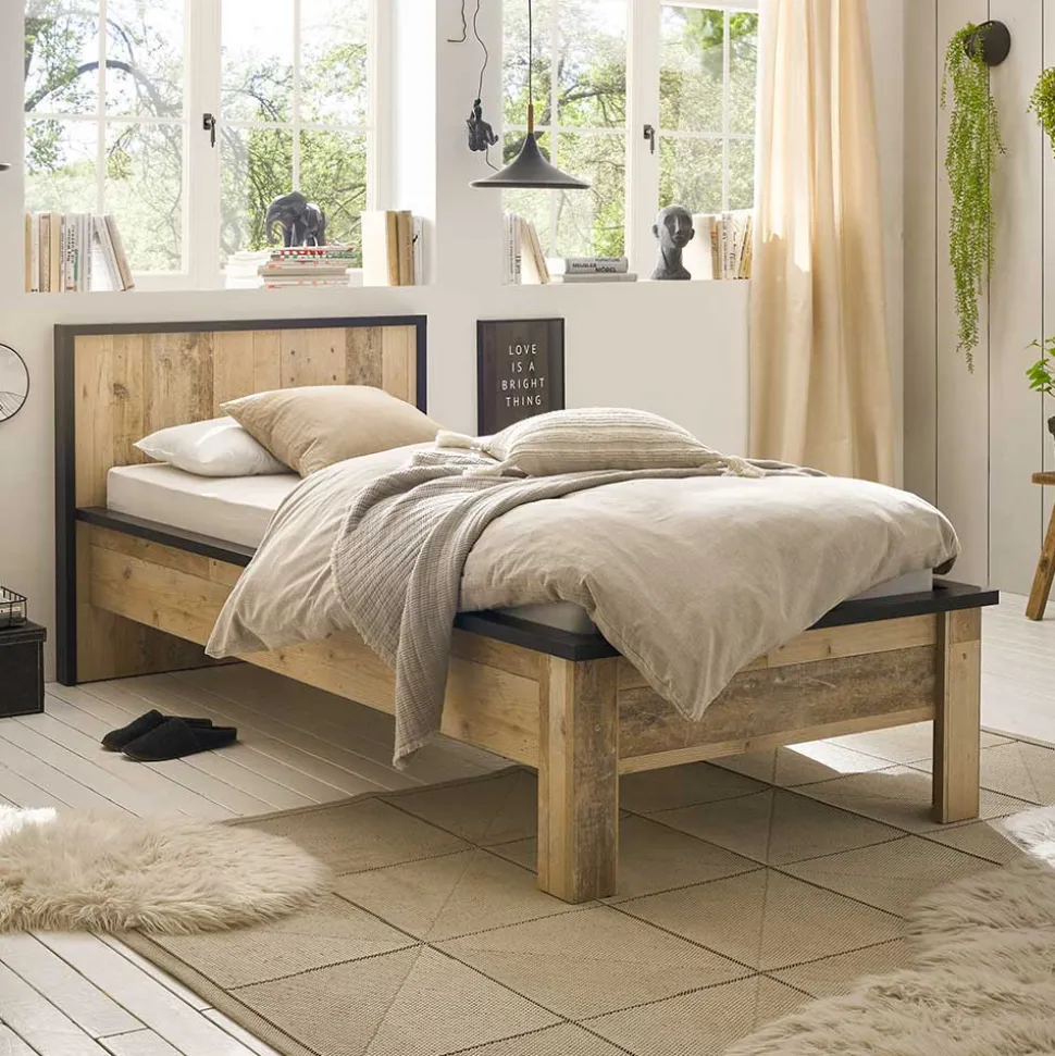 Komplett Schlafzimmer mit Einzelbett - Naiavio (vierteilig)