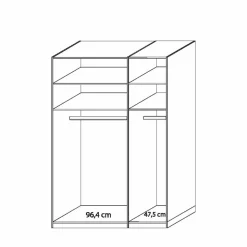 Komplett Schlafzimmer Ronis mit Einzelbett in Komforthöhe (fünfteilig)