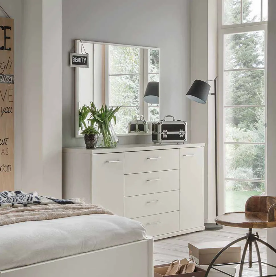 Komplett Schlafzimmer Ronis mit Einzelbett in Komforthöhe (fünfteilig)