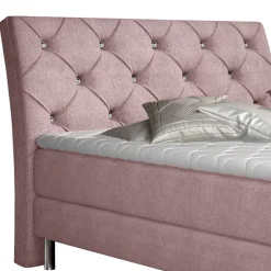 Komplettbett in Hellrosa Stoffbezug - Inabaros