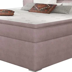 Komplettbett in Hellrosa Stoffbezug - Felictia