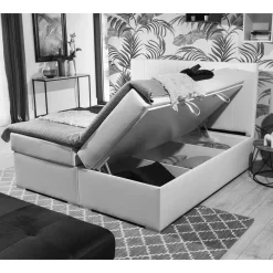 Komplettbett in Schwarzbraun Stoffbezug - Carbonaro