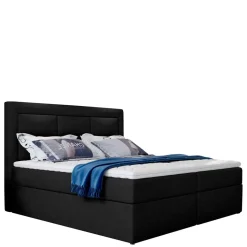 Komplettbett in Schwarzbraun Stoffbezug - Aundre