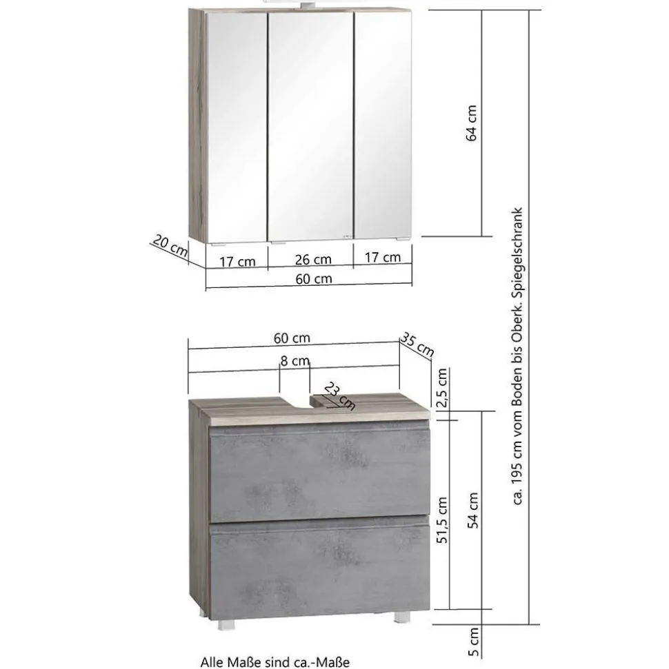 Komplette Einrichtung fürs Bad - Mia (fünfteilig)
