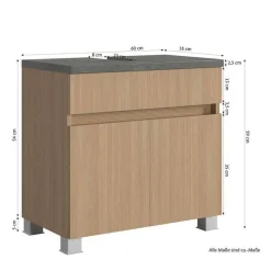 Kompletteinrichtung Badmöbel Set - Leitha (fünfteilig)