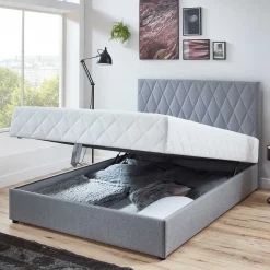 Komplettes Polsterbett H2 mit Stauraum - Enda