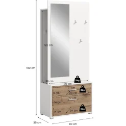 Komplettgarderobe in Weiß - Wakes