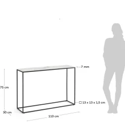 Konsolen Tisch mit Keramik Platte in Marmoroptik - Glancossa