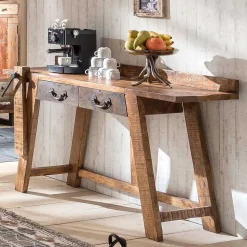 Konsolentisch aus Massivholz sandgestrahlt - Bahiro