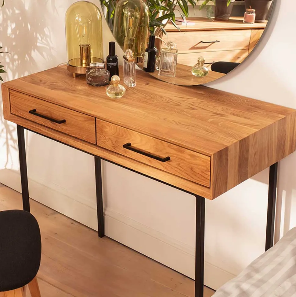 Konsolentisch aus Wildeiche & Metall - Kerfa