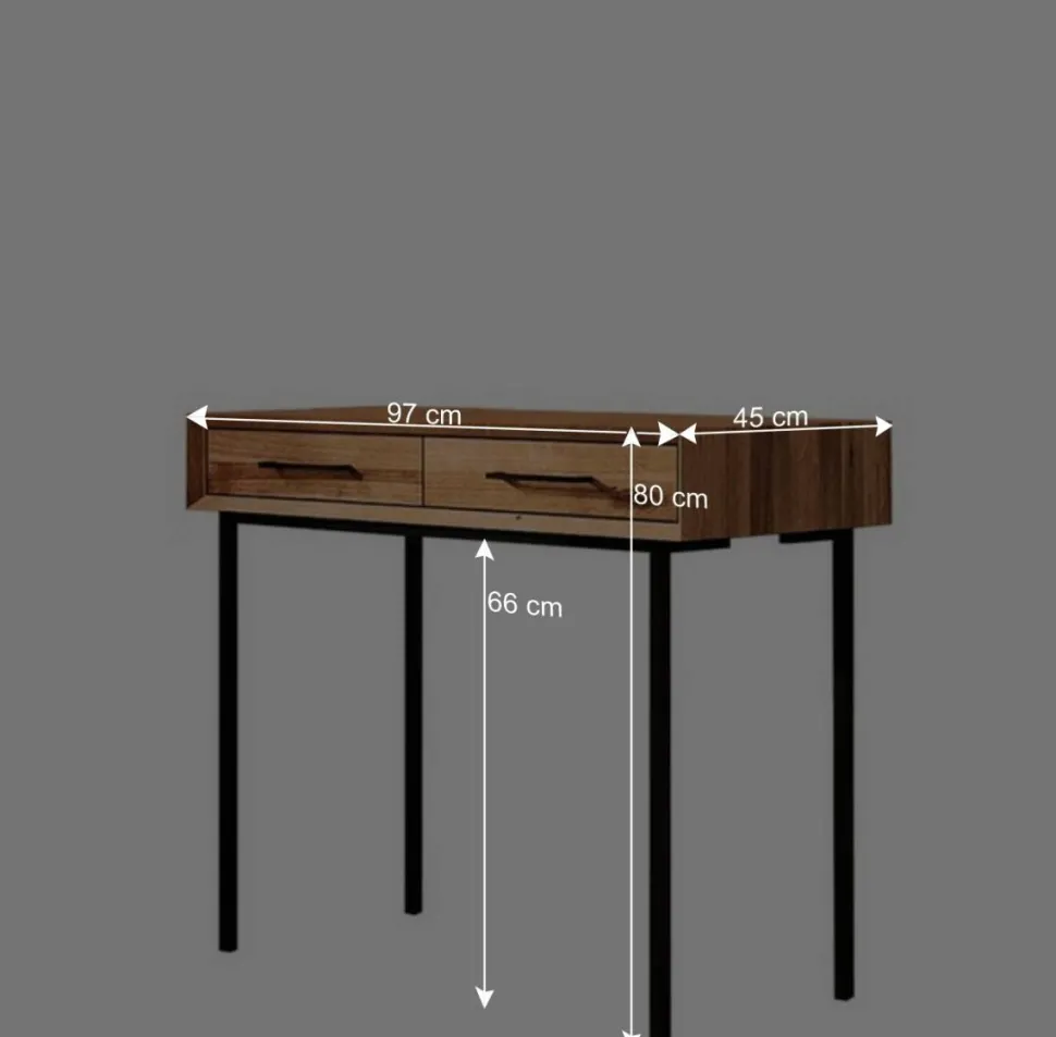 Konsolentisch aus Wildeiche & Metall - Kerfa