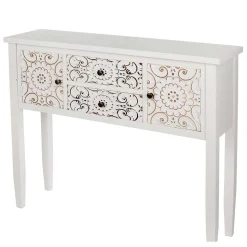 Konsolentisch in Antikweiß & Gold - Acacio