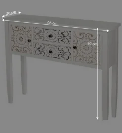 Konsolentisch in Antikweiß & Gold - Acacio