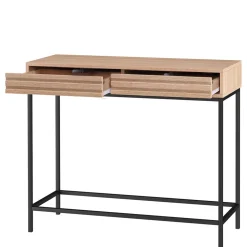 Konsolentisch in Eiche Optik und Schwarz - Lunira